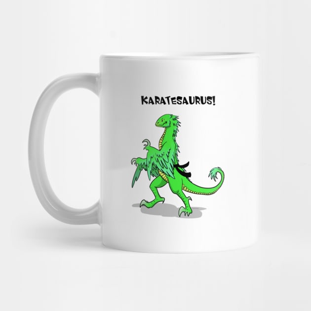 Karatesaurus in green for bright backgrounds by RubyMarleen